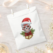クリスマス サンタ ハット デイ オブ ザ デッド スカル フェイバーバッグ (クリップ留めされた状態)