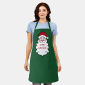 クリスマス サンタ バーキング キッチン エプロン (着用した状態)