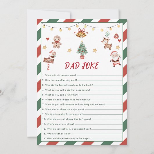 クリスマス サンタ パパ ユーモア 赤ちゃん歓迎会 ゲーム カード (正面)