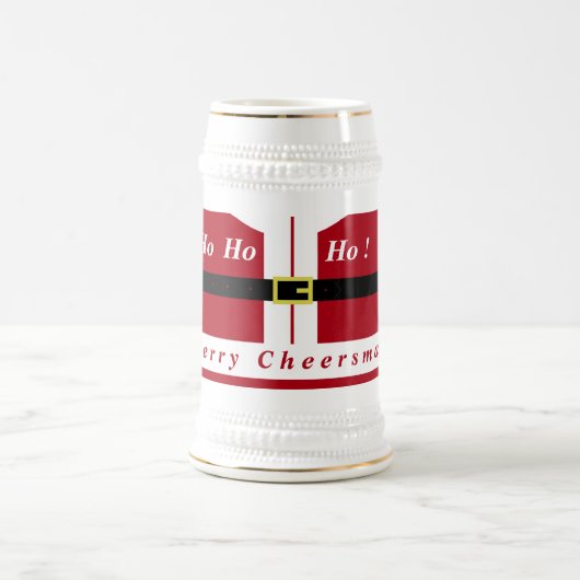 クリスマス – サンタ – プレゼントfor You -応援-おもしろい ビールジョッキ (中央)
