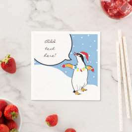 クリスマス・サンタ・ペンギンが言う スタンダードカクテルナプキン