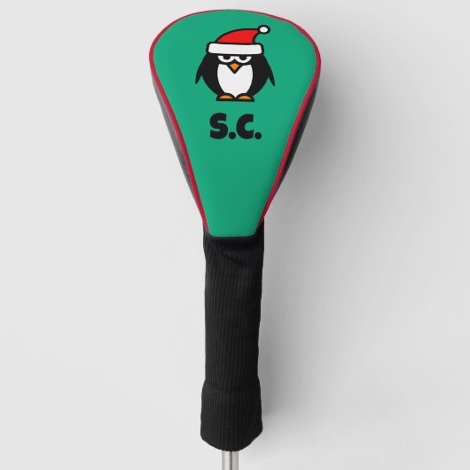 クリスマス サンタ ペンギン オーダーメイド ドライバー ゴルフヘッドカバー (正面)