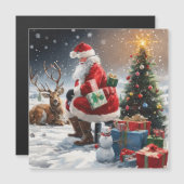 クリスマス サンタ マグネット招待状 (正面/裏面)