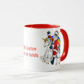 クリスマス サンタ ユニコーン 乗馬 Xmas レインボー マグカップ (正面右)