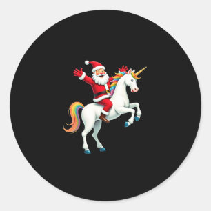 クリスマス サンタ ユニコーン 乗馬 Xmas 女子 レディース ラ ラウンドシール