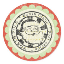 クリスマス・サンタ・レトロのシール