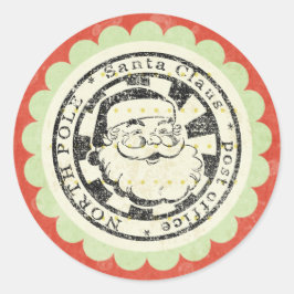 クリスマス・サンタ・レトロのシール ラウンドシール