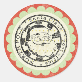 クリスマス・サンタ・レトロのシール ラウンドシール