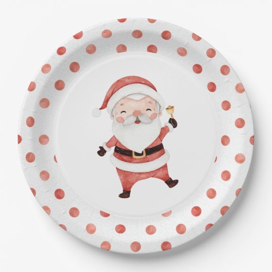 クリスマス サンタ 初めての誕生日 ペーパープレート (正面)