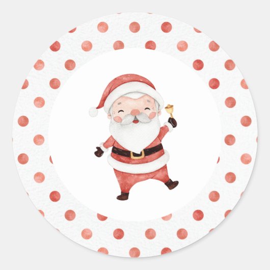 クリスマス サンタ 初めての誕生日 ラウンドシール (正面)
