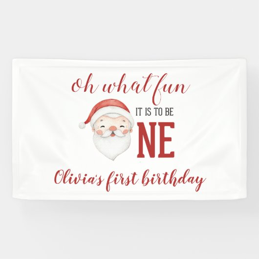 クリスマス サンタ 初めての誕生日 横断幕 (横)