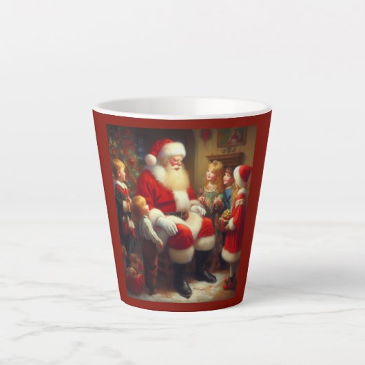 クリスマス・サンタ(子供付き) 3 カフェラテマグ (正面)