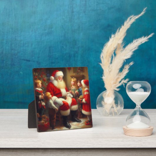 クリスマス・サンタ(子供付き) 3 フォトプラーク (インサイチュ)