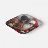 クリスマス・サンタ（子供付き） 7 ペーパープレート (傾斜あり)