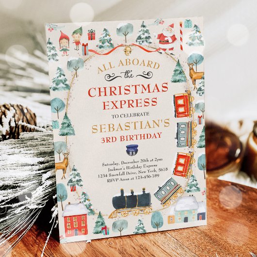 クリスマス サンタ 極北の鉄道 誕生日パーティー 招待状