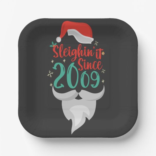 クリスマス，サンタ，誕生日，記念日，ギフト，トナカイ ペーパープレート (正面)