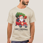 クリスマス サンタ 車 ホリデー マジック デザイン Tシャツ (正面)
