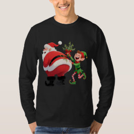 クリスマス サンタ 長袖Tシャツ 面白いギフト Tシャツ