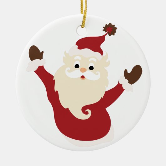 クリスマス サンタ 陶器 オーナメント (正面)