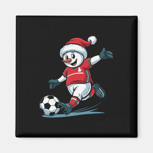 クリスマス サンタ 雪だるま サッカー 面白い 幼児 マグネット (正面)