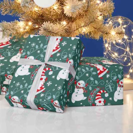 クリスマス サンタ 雪だるま ラッピングペーパー (クリスマス)