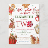 クリスマス サンタ 鹿 なんて楽しい2歳の誕生日 ポストカード (正面)