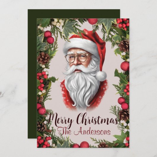 クリスマス サンタ 14 メリークリスマス！ クリスマスカード 招待状 (正面/裏面)