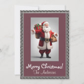 クリスマス サンタ 5 メリークリスマス！ クリスマスカード 招待状 (正面)