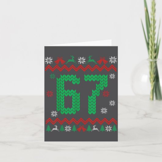クリスマス サンタ 67 シックス セブン ミーム ださいセーター カード (正面)