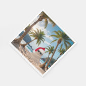 クリスマス・サンドマン・オン・ア・ビーチ スタンダードランチョンナプキン (角)