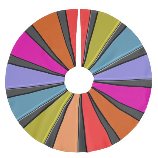 クリスマス-サーカスの大テントのためのサーカスの芸術 ブラッシュドポリエステルツリースカート (正面)