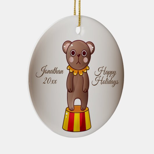 クリスマス・サーカス・ベア セラミックオーナメント (右)