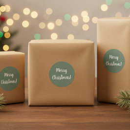 クリスマス サージュグリーン タイポグラフィ フェスティブ ラウンドシール