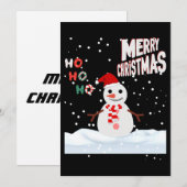 クリスマス・ザ・スノーマン 誘い状 招待状 (正面/裏面)