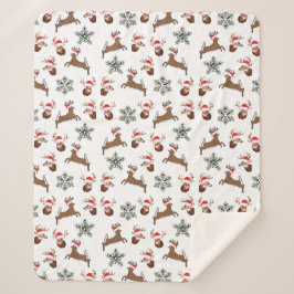 クリスマス，シェルパ毛布，休日，トナカイ シェルパブランケット