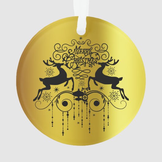 クリスマス シカ ブラック シルエット オーナメント (裏面)