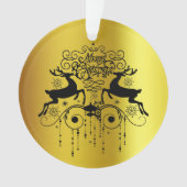 クリスマス シカ ブラック シルエット オーナメント (正面)