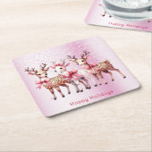 クリスマス シカ ホリデー ペーパー コースター (アングル)