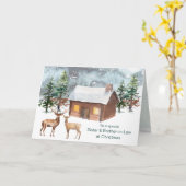 クリスマス、シカ、姉妹、義兄 カード (黄色い花)