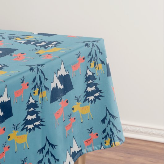 クリスマス，シカ，森林，クリスマスツリー，休日 テーブルクロス (インサイチュ)