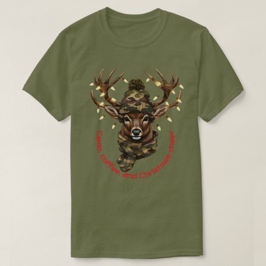 クリスマス シカ Tシャツ (デザイン正面)