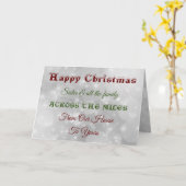 クリスマス·シスターと家族全員がマイルを渡る カード (黄色い花)