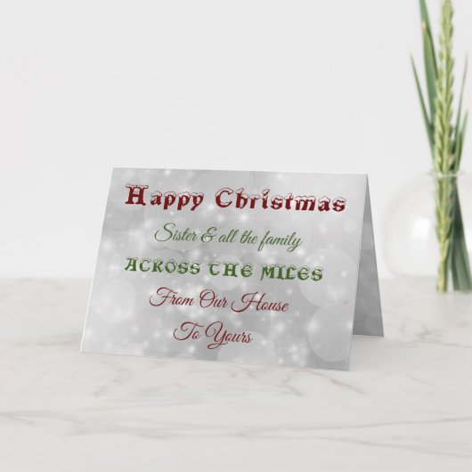 クリスマス·シスターと家族全員がマイルを渡る カード (正面)