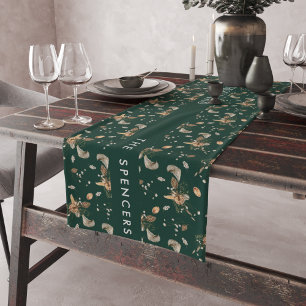 クリスマス シトラス 植物画 フラワー   モノグラム ショートテーブルランナー
