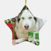クリスマス-シベリアンハスキー- Juliet セラミックオーナメント (裏面)