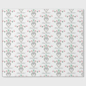 クリスマス・シベリア・ハスキー ラッピングペーパー (フラット)