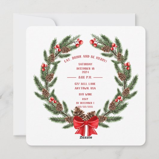 クリスマス・シャルキュテリー＆ワインパーティーの招待状 シーズンカード (裏面)