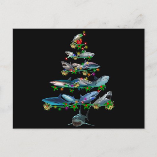 クリスマス·シャークと結婚する シーズンポストカード (正面)