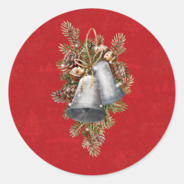 クリスマス シルバー ベルズ ラウンドシール