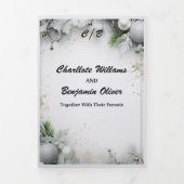 クリスマス シルバー マジック ウィンター ミニマル パーソナライズド 三つ折り招待状 (カバー)